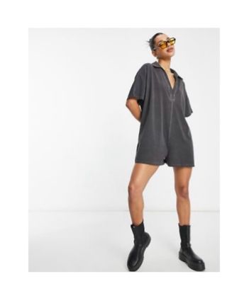 Mono ASOS DESIGN Oversized Negro Lavado Talla 18