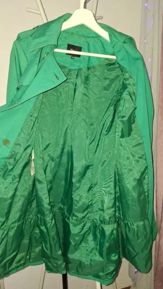 Trench marca Blanco, color Verde, Talla M (38)