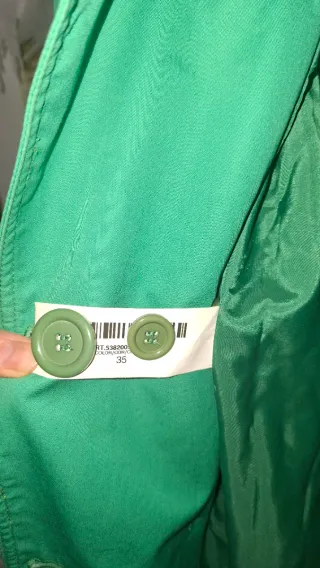 Trench marca Blanco, color Verde, Talla M (38)