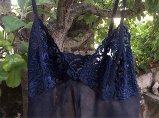 Camisón sexy azulón transparente encaje