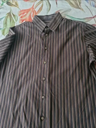 Camisa Calvin Klein Rayas Marrón Talla 41/16