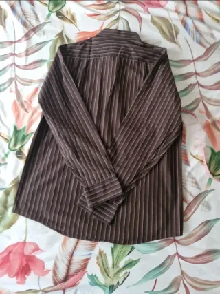 Camisa Calvin Klein Rayas Marrón Talla 41/16