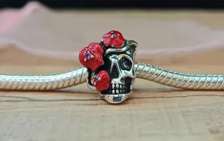 Charm | Calavera Flores Rojas