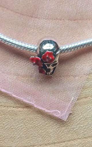 Charm | Calavera Flores Rojas