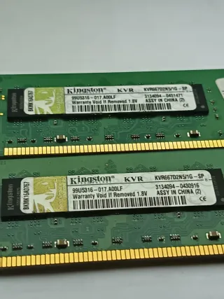 2x Kingston KVR667D2N5/1G-SP DDR2 RAM