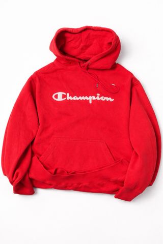 Sudadera Champion con capucha roja