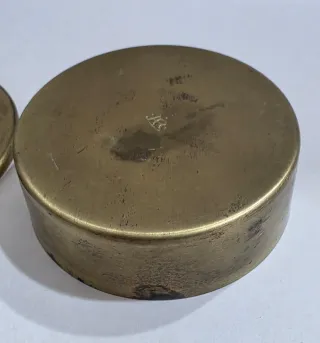 Scatolina vintage ottone e smalto dipinto a mano