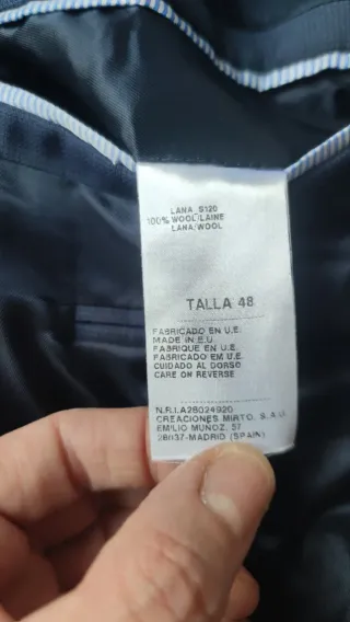 Traje Zignone Azul Talla M (38/48)