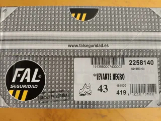 Zapatos de seguridad FAL Negro Talla 43.