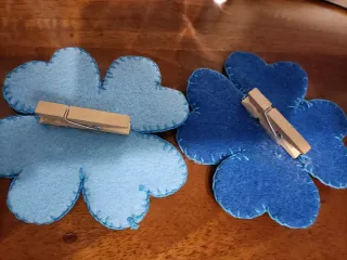 Mollette Fiori in Feltro Blu e azzurro