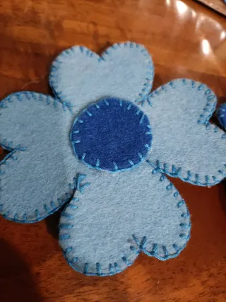 Mollette Fiori in Feltro Blu e azzurro