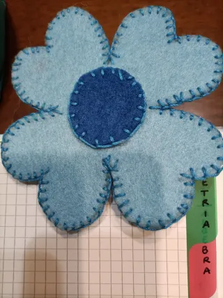 Mollette Fiori in Feltro Blu e azzurro