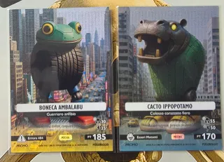 2Cards Brainrot BONECA AMBALABU + CACTO IPPOPOTAMO