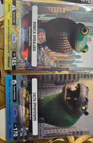 2Cards Brainrot BONECA AMBALABU + CACTO IPPOPOTAMO