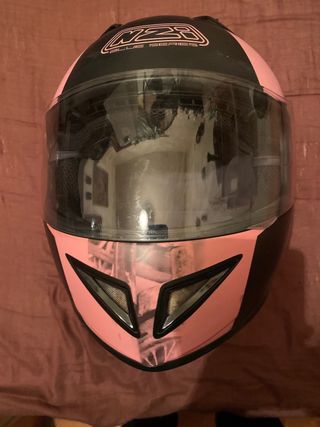 Casco Nzi Negro y Rosa