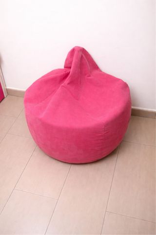 Puff rosa grande tipo pera-muy cómodo-buen estado