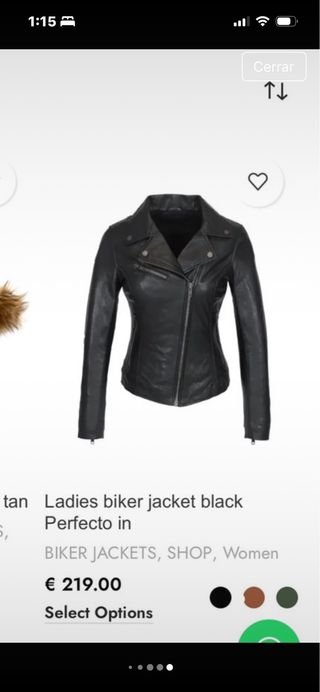 Chaqueta Biker Negra Mujer