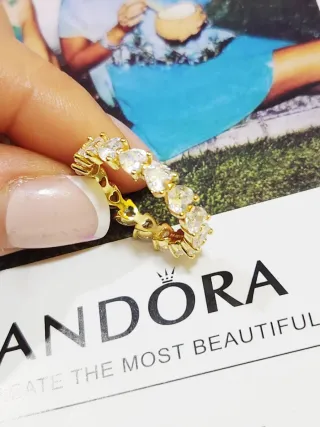 Anillo Pandora Corazones Brillantes Timeless. T56