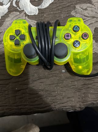 Mando PS2 Amarillo Transparente