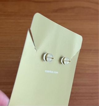 Pendientes plata 925 flores nácar y esmeralda