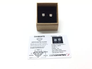 pendientes oro 18k con piedra con diamante de laboratorio
