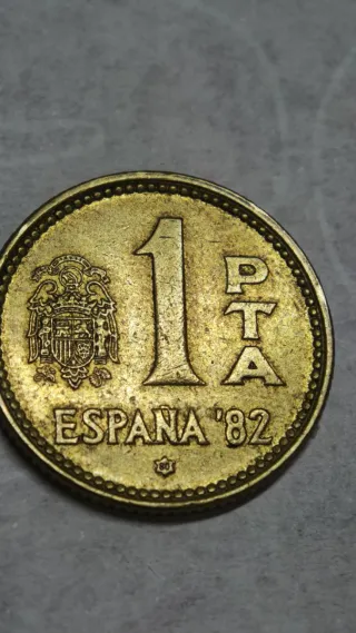 1 Peseta España 1982, número de la estrella 80.