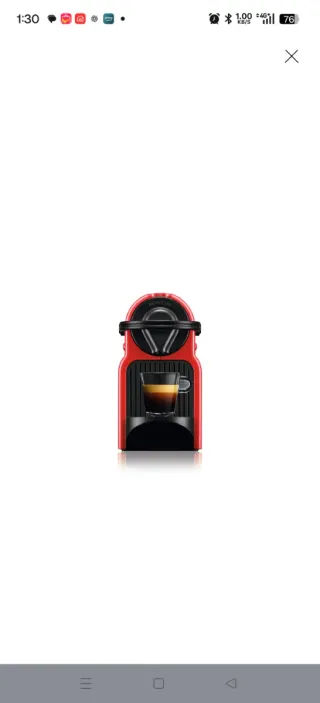 Cafetera Nespresso Krups Roja