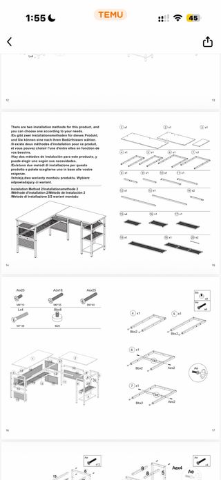 Escritorio de esquina para oficina en casa