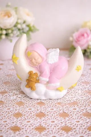 Bomboniera bimbo angelo sulla luna