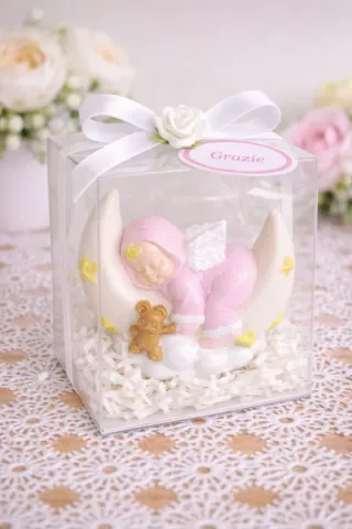 Bomboniera bimbo angelo sulla luna