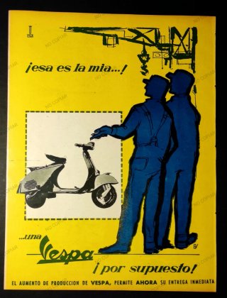 ANUNCIO ORIGINAL DE GRAN TAMAÑO VESPA AÑO 1959.