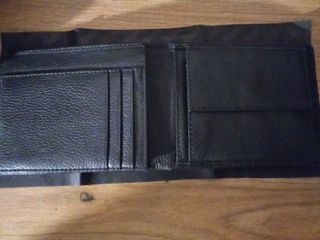 MONPIEL Cartera de cuero negro estilo Americana