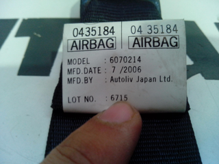 45184 PRETENSOR DERECHA - CINTURON DELANTERO DERECHO MAZDA 3 1ª GENER. 2003-2004-2005-2006