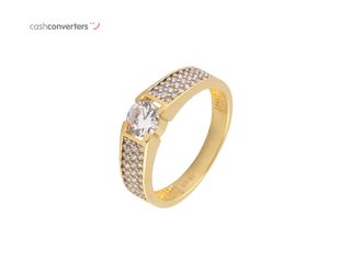 anillo oro 18k con piedra con circonita