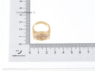 sello oro 18k con piedra con circonita