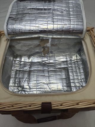 Cesto térmico retangular em vime com tampa - Novo