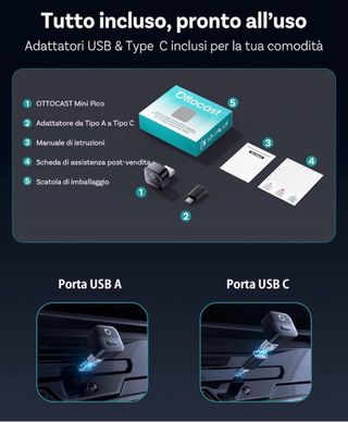 Ottocast Mini Pico 2026 Wireless Adapter 2in1