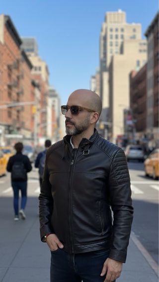 Chaqueta CUERO negro EmidioTucci talla L