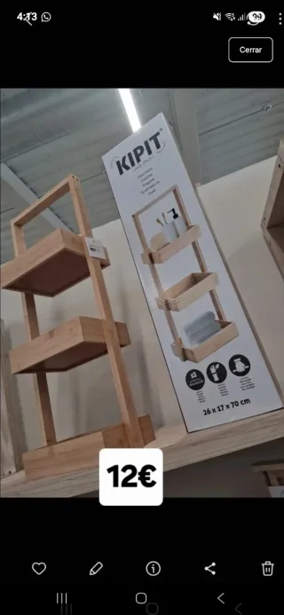 Estantería KIPIT Bambú 3 Niveles 70cm