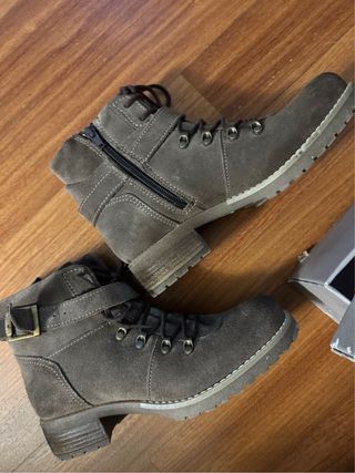 Scarponcini donna marrone/grigio