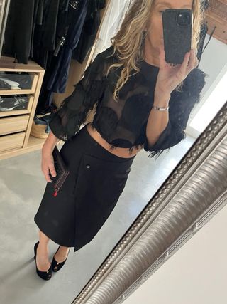 Top Shop Camisa Sexy Negra Talla S