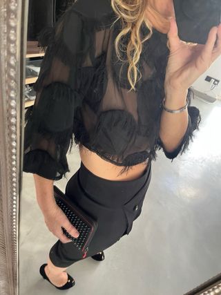 Top Shop Camisa Sexy Negra Talla S