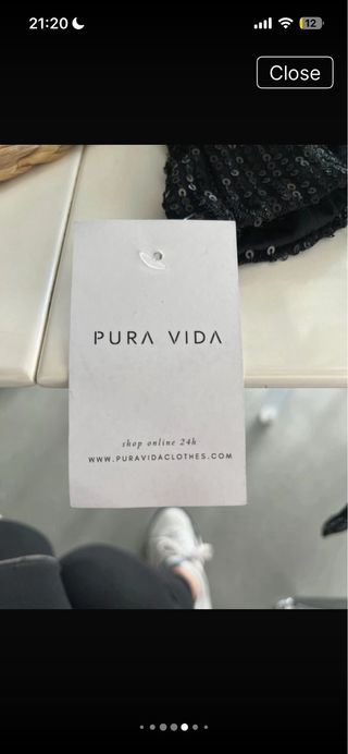 Top Pura Vida lentejuelas negro