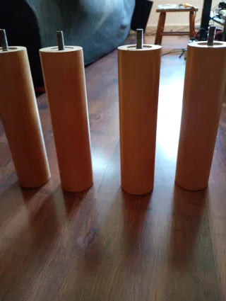 4 Patas Madera 25cm para Canapé/Somier