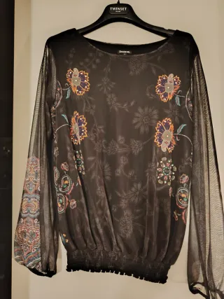 Blusa Desigual Negra Multicolor