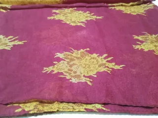 Sciarpa donna bordeaux e gialla stampa