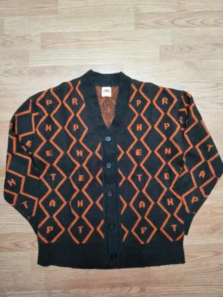 Chaqueta Zara Punto Diamantes Naranja Talla M