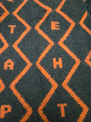 Chaqueta Zara Punto Diamantes Naranja Talla M