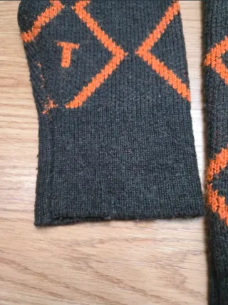 Chaqueta Zara Punto Diamantes Naranja Talla M