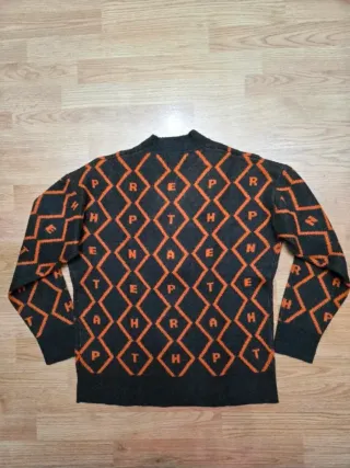 Chaqueta Zara Punto Diamantes Naranja Talla M